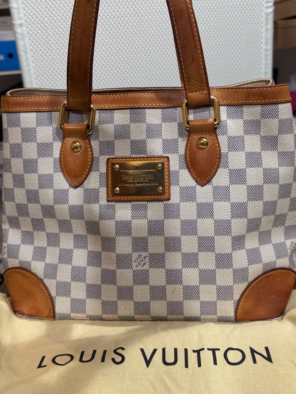 Louis Vuitton Damier Azur Hampstead PM & Dust Bag